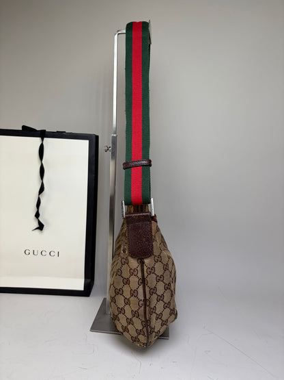 Vintage Gucci GG Supreme Shoulder Bag Beige Brown