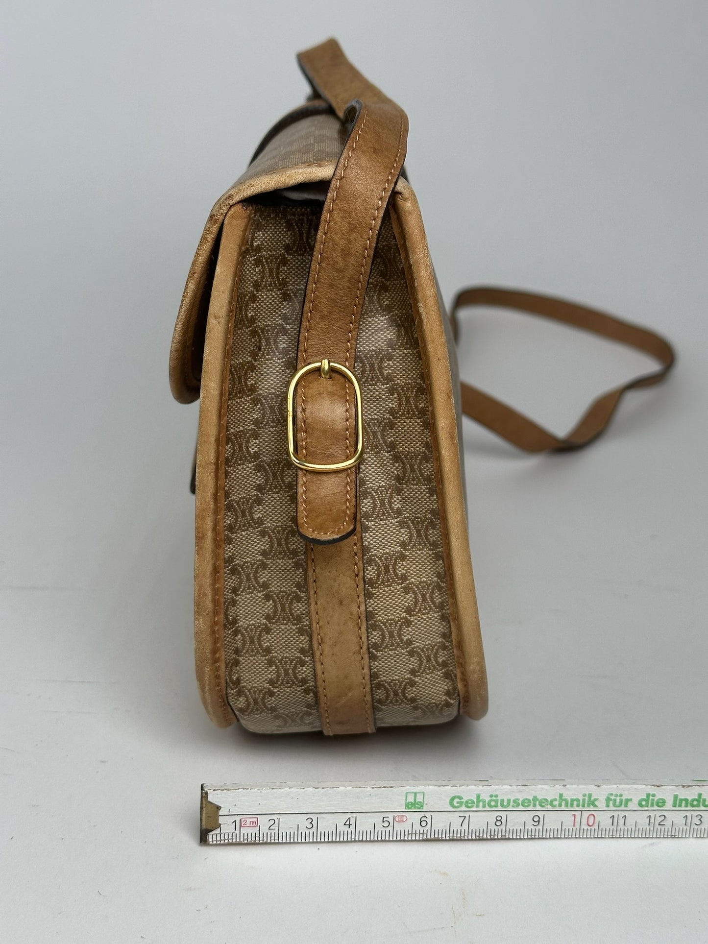 Vintage Celine Paris Monogram Leather Bag Triomphe brown