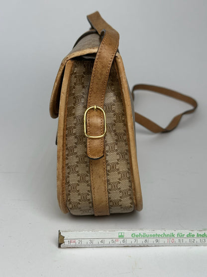 Vintage Celine Paris Monogram Leather Bag Triomphe brown