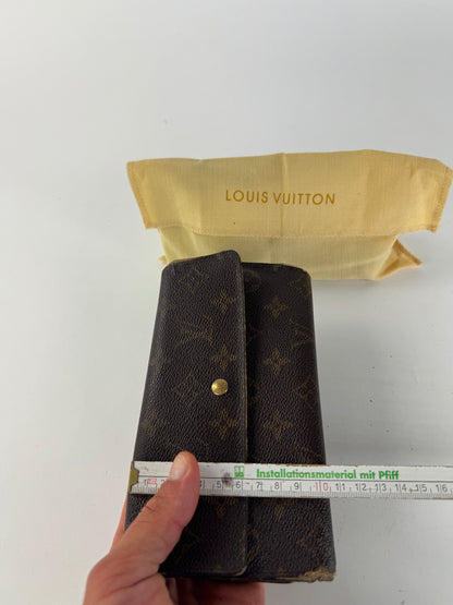 Vintage Louis Vuitton leather monogram wallet brown