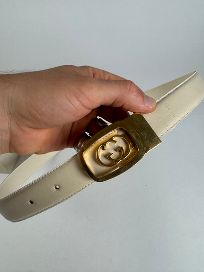 Vintage Gucci Leather belt white
