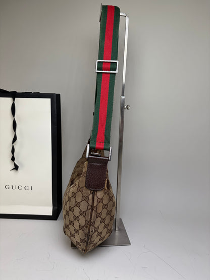Vintage Gucci GG Supreme Shoulder Bag Beige Brown