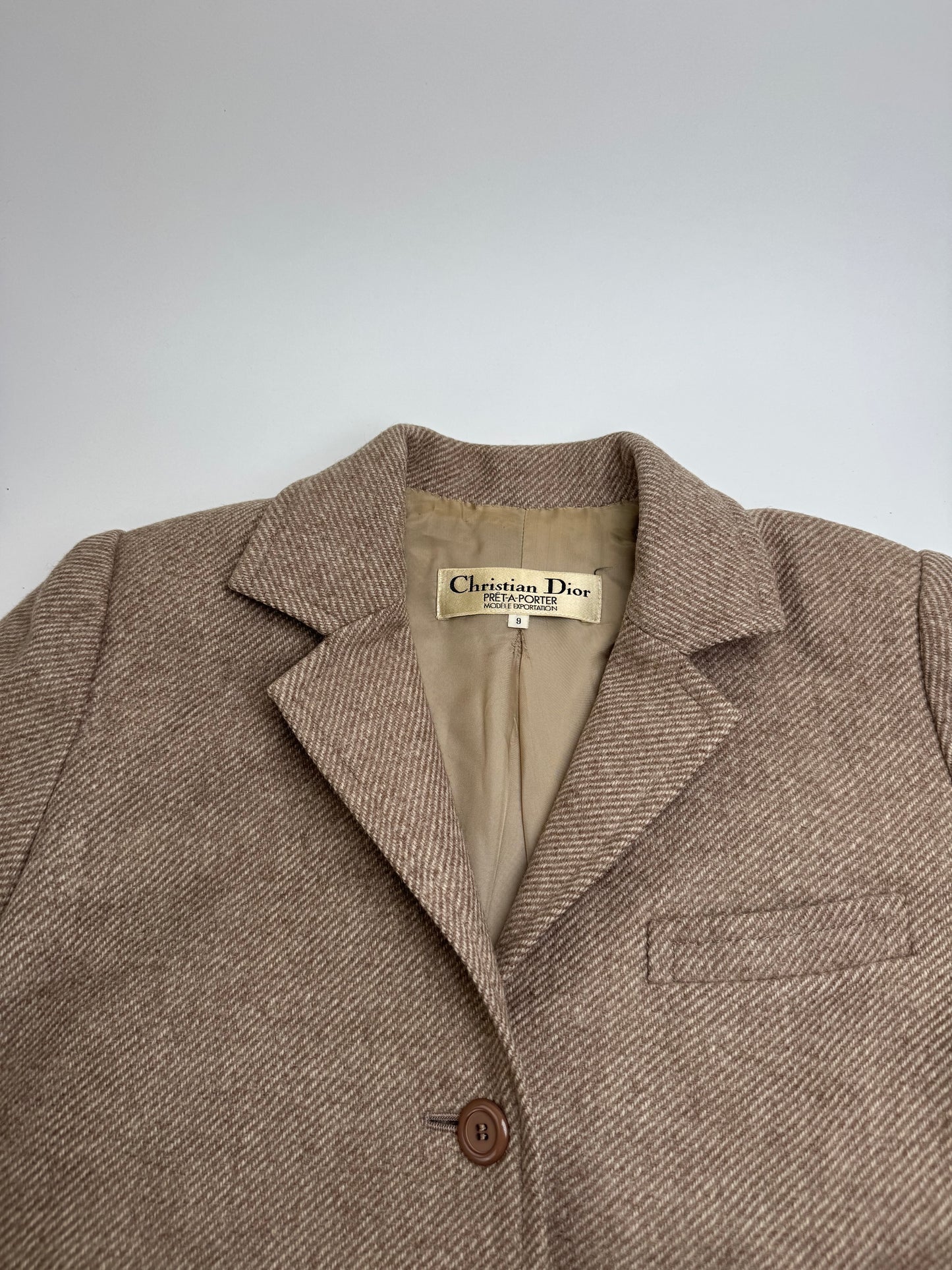 Vintage Dior Wool Trench M Brown