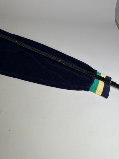 Vintage Dior Men's Cotton Velour Jacket Navy Yellow Green L