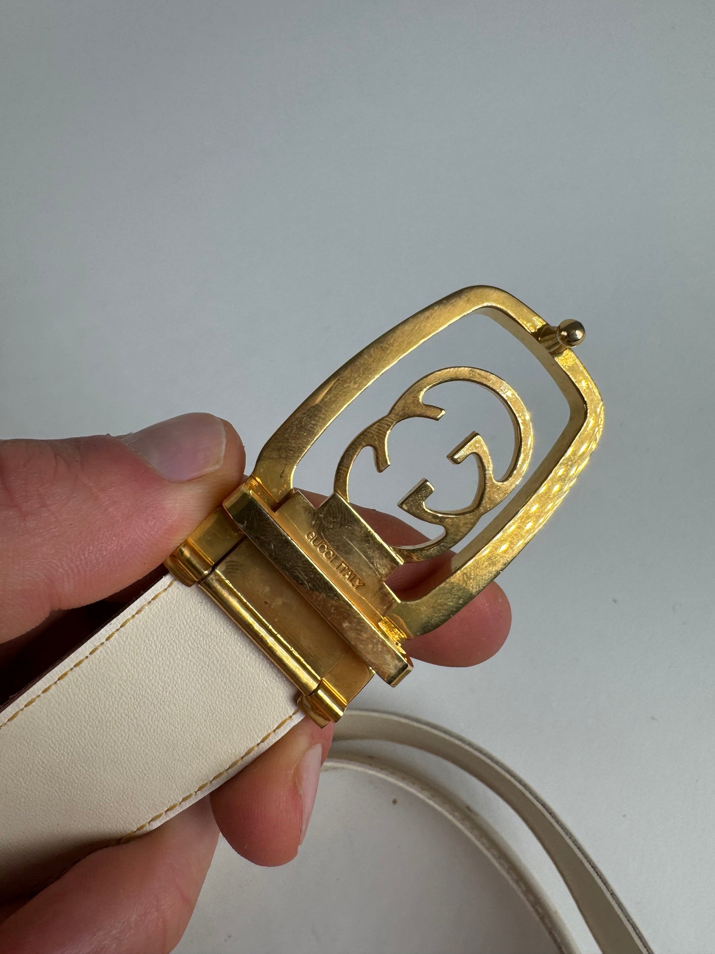 Vintage Gucci Leather belt white