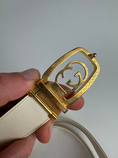 Vintage Gucci Leather belt white