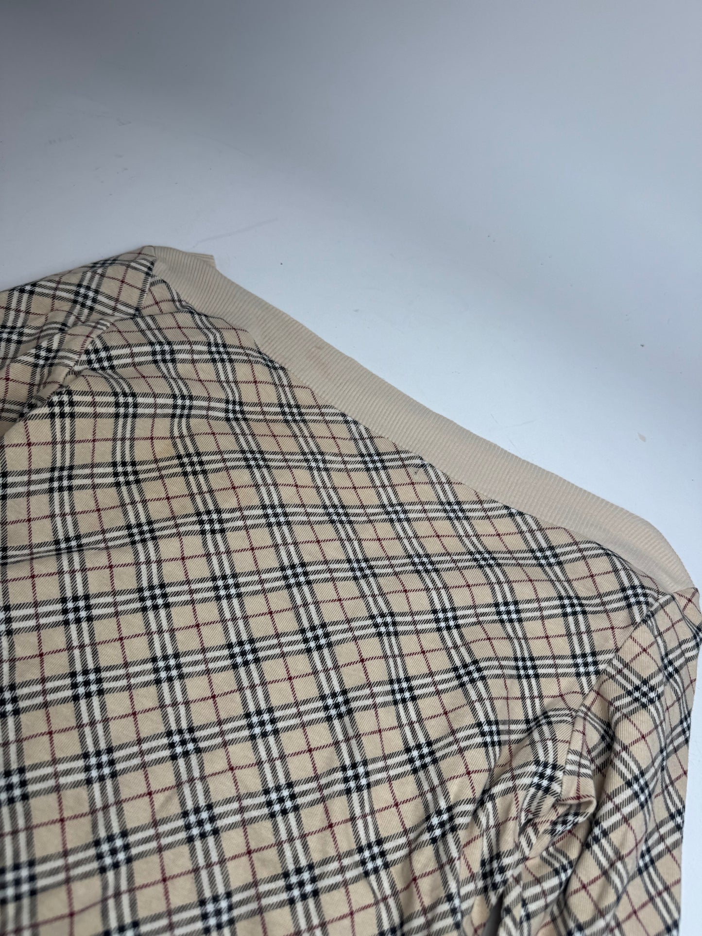 Vintage Burberry Nova Check Short-Sleeve Sweater beige M