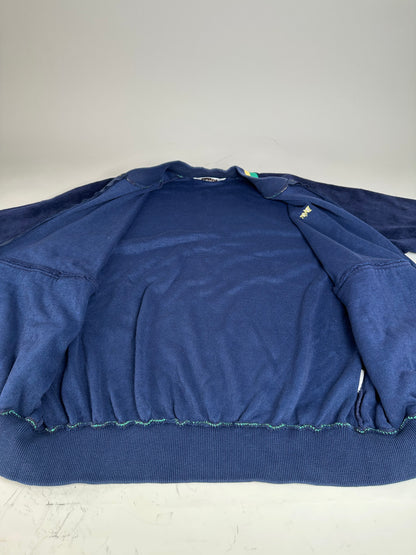 Vintage Dior Men's Cotton Velour Jacket Navy Yellow Green L