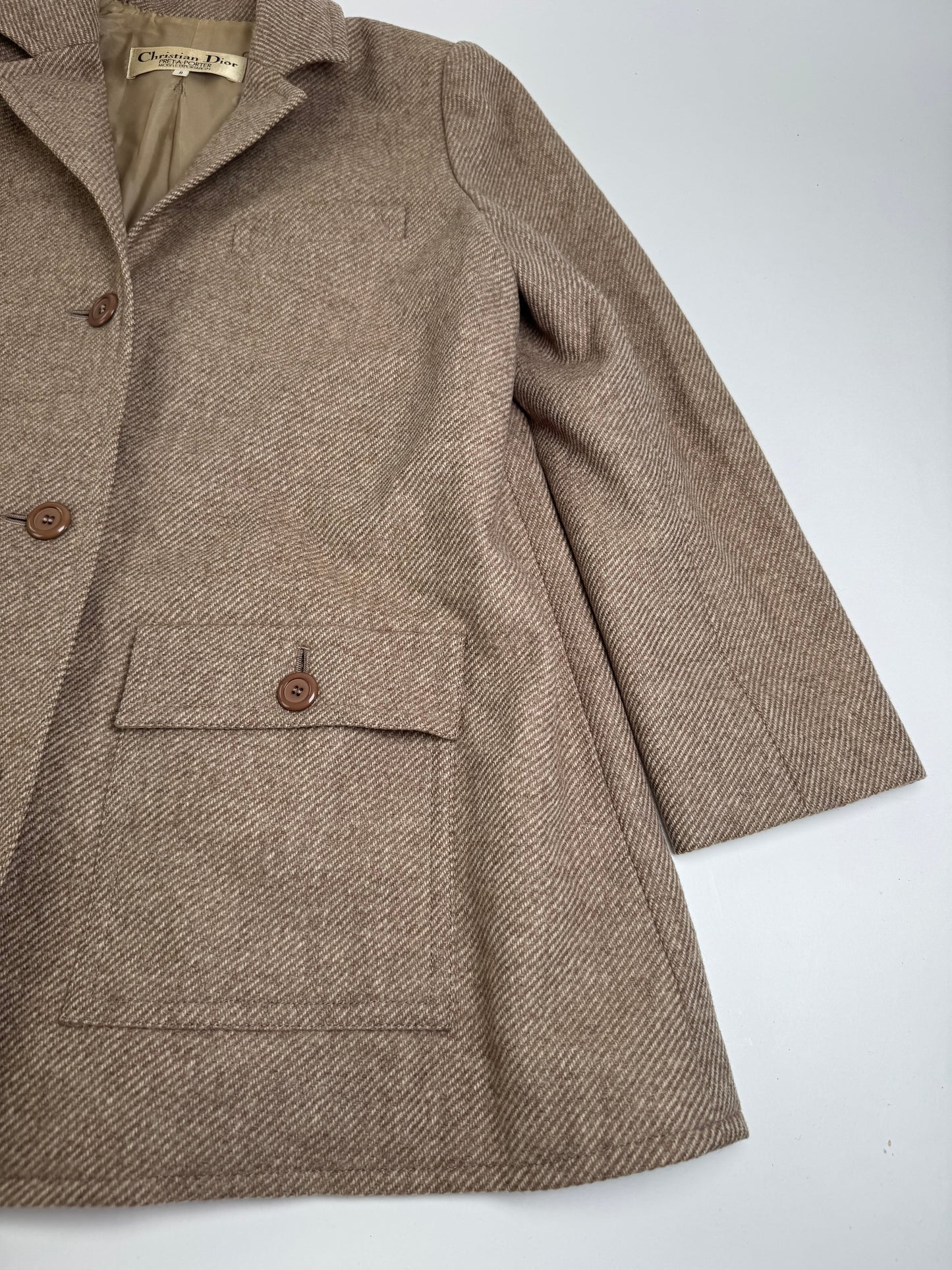 Vintage Dior Wool Trench M Brown