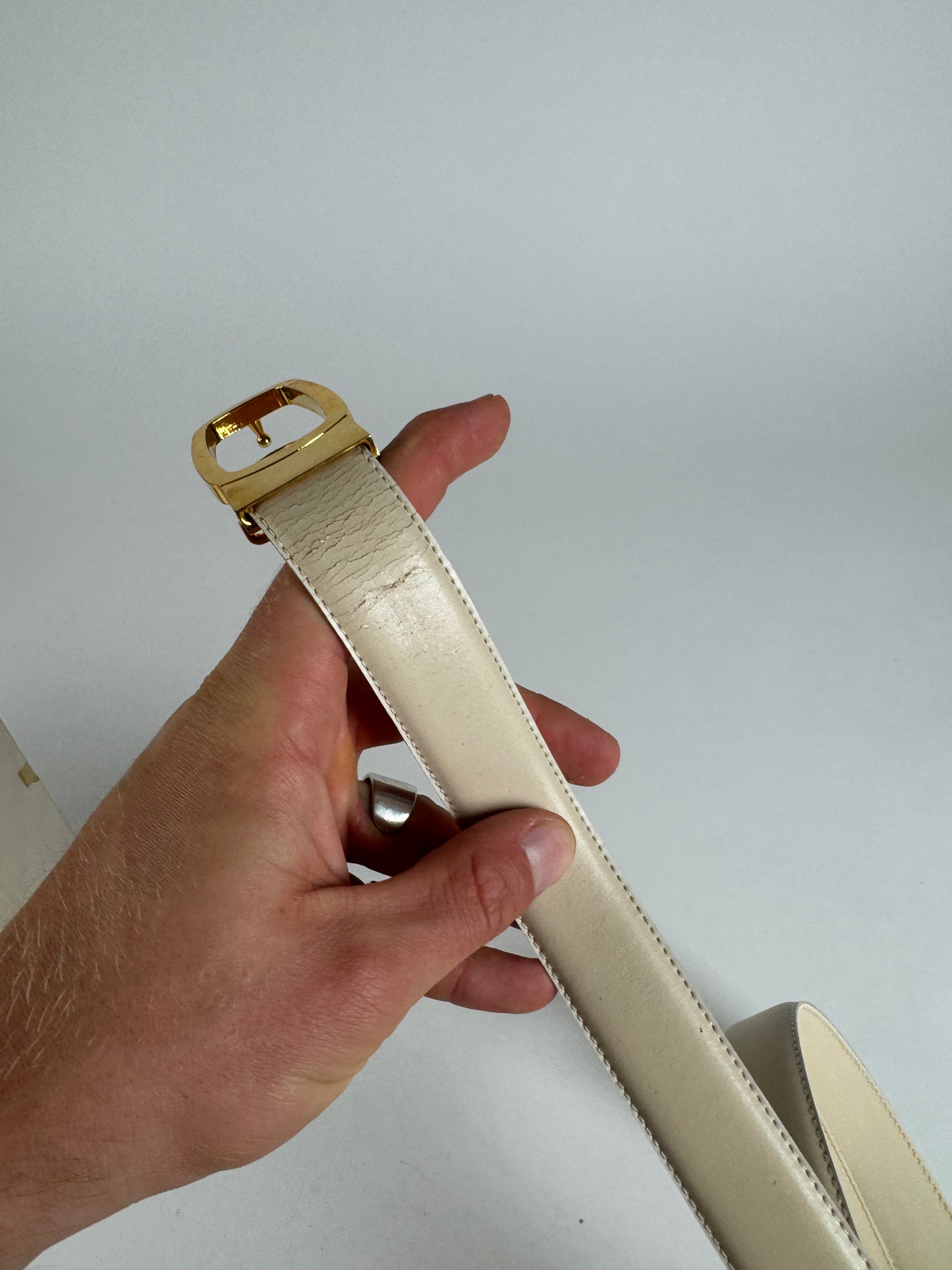 Vintage Gucci Leather belt white