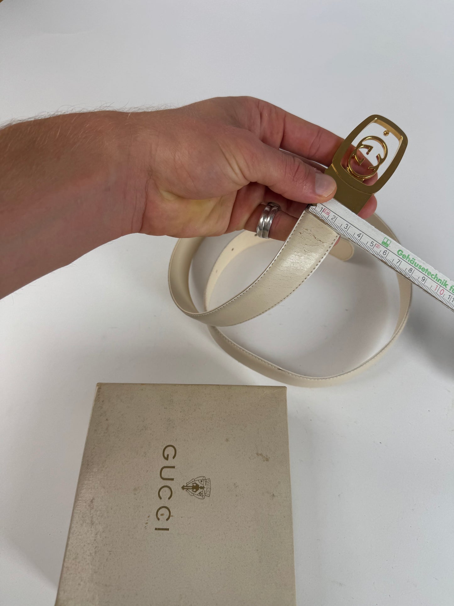 Vintage Gucci Leather belt white