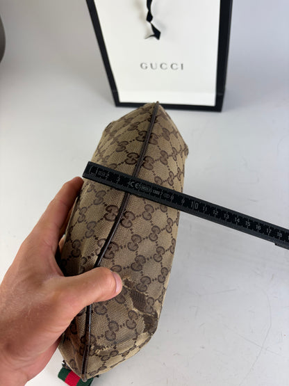 Vintage Gucci GG Supreme Shoulder Bag Beige Brown