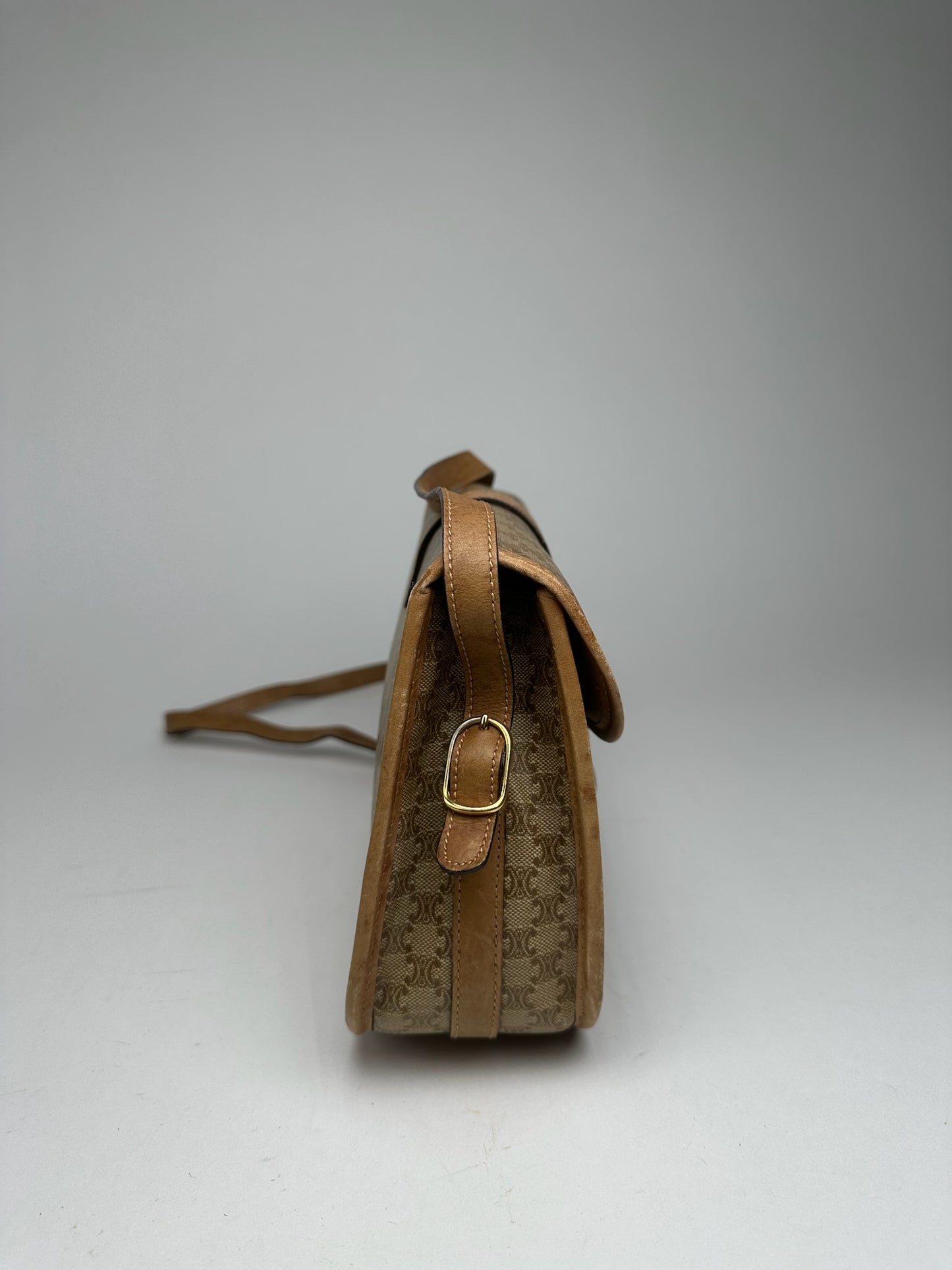 Vintage Celine Paris Monogram Leather Bag Triomphe brown