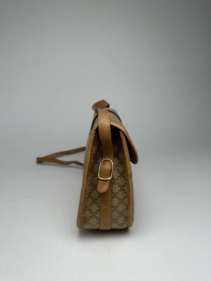 Vintage Celine Paris Monogram Leather Bag Triomphe brown