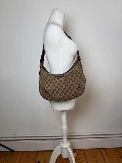 Vintage Gucci GG Supreme Shoulder Bag Beige Brown