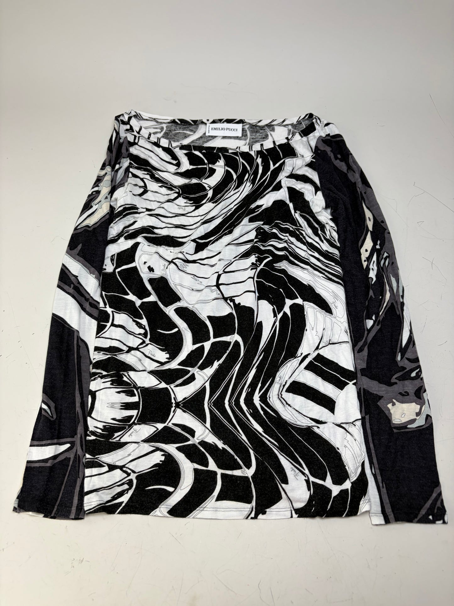 Vintage Pucci Viscose Top Black White S