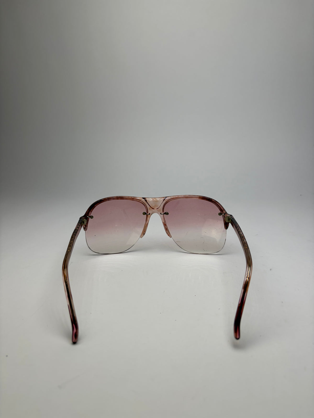 Vintage Givenchy 4G Logo Aviator Sunglasses c. Late 1970s Pink Tortoiseshell