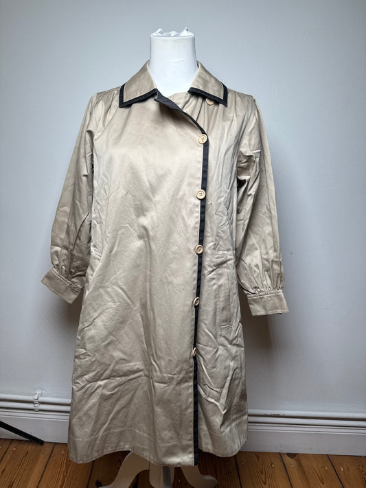 Vintage Yves Saint Laurent Canvas Trenchcoat Beige Black S