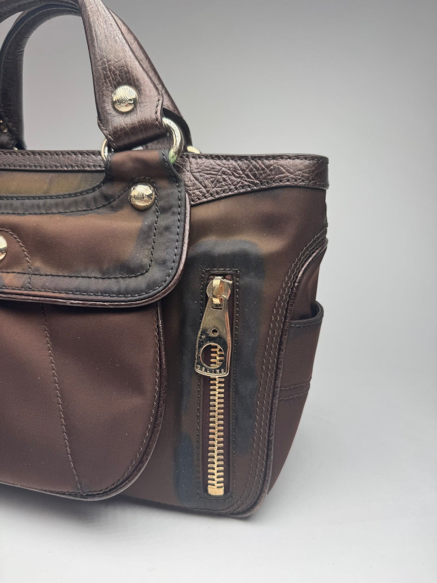 Vintage Celine Polyester Bag brown