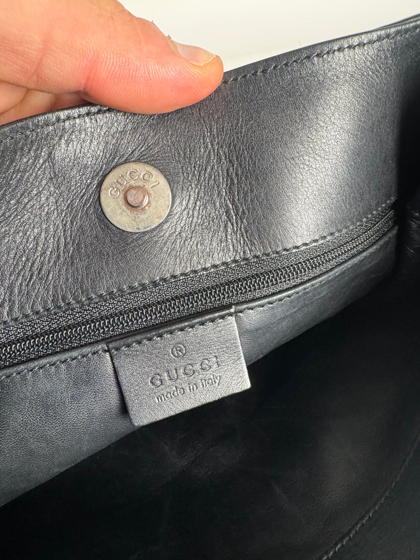Vintage Gucci Leather Handbag Black