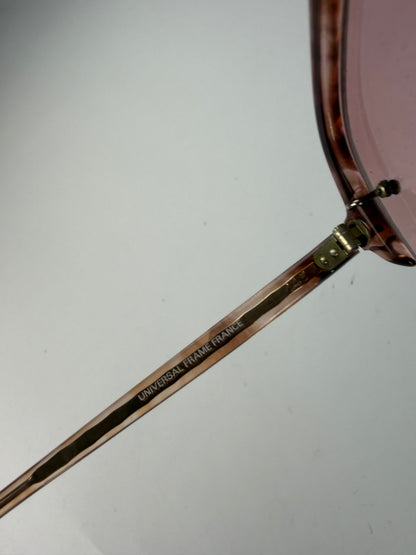 Vintage Givenchy 4G Logo Aviator Sunglasses c. Late 1970s Pink Tortoiseshell