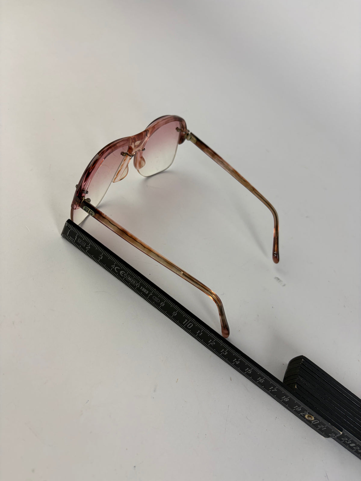 Vintage Givenchy 4G Logo Aviator Sunglasses c. Late 1970s Pink Tortoiseshell