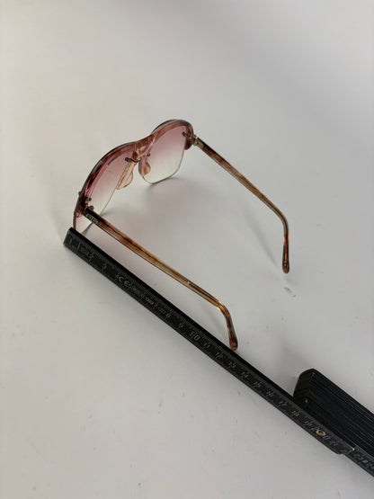 Vintage Givenchy 4G Logo Aviator Sunglasses c. Late 1970s Pink Tortoiseshell