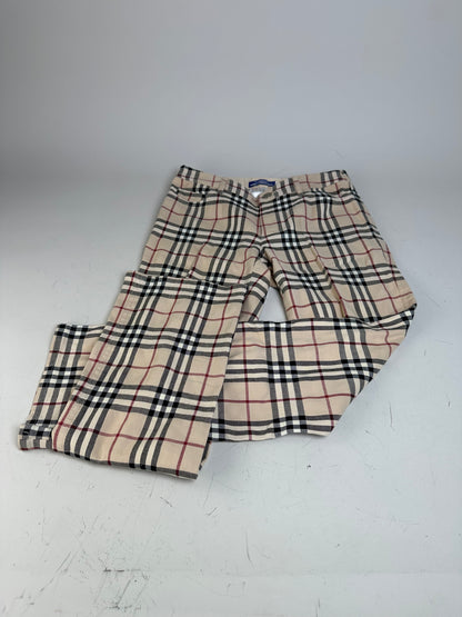 Vintage Burberry Nova Check Trousers Beige XS