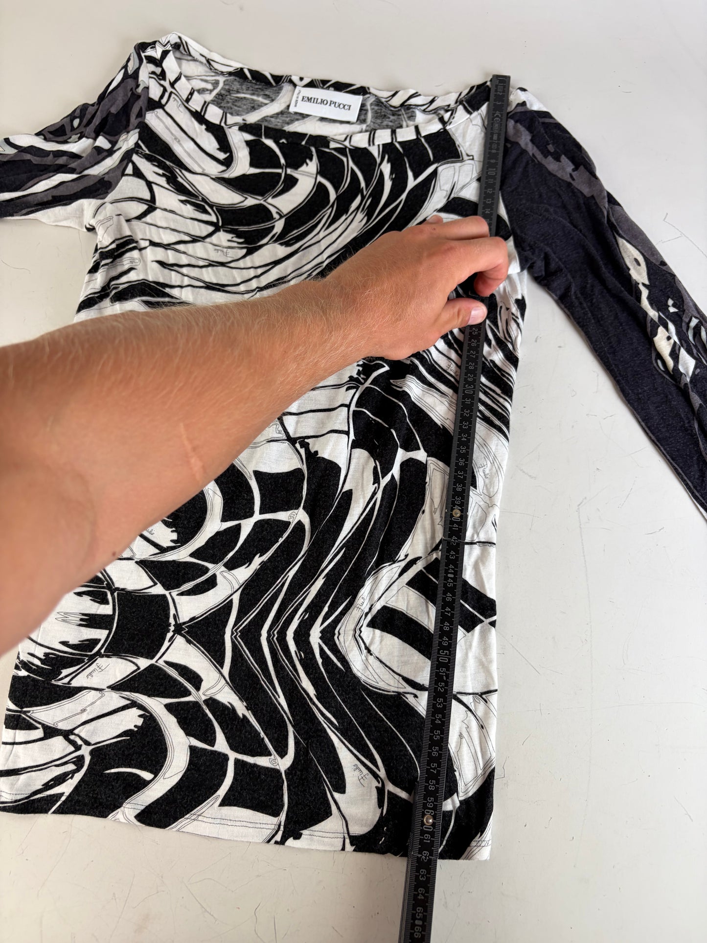 Vintage Pucci Viscose Top Black White S