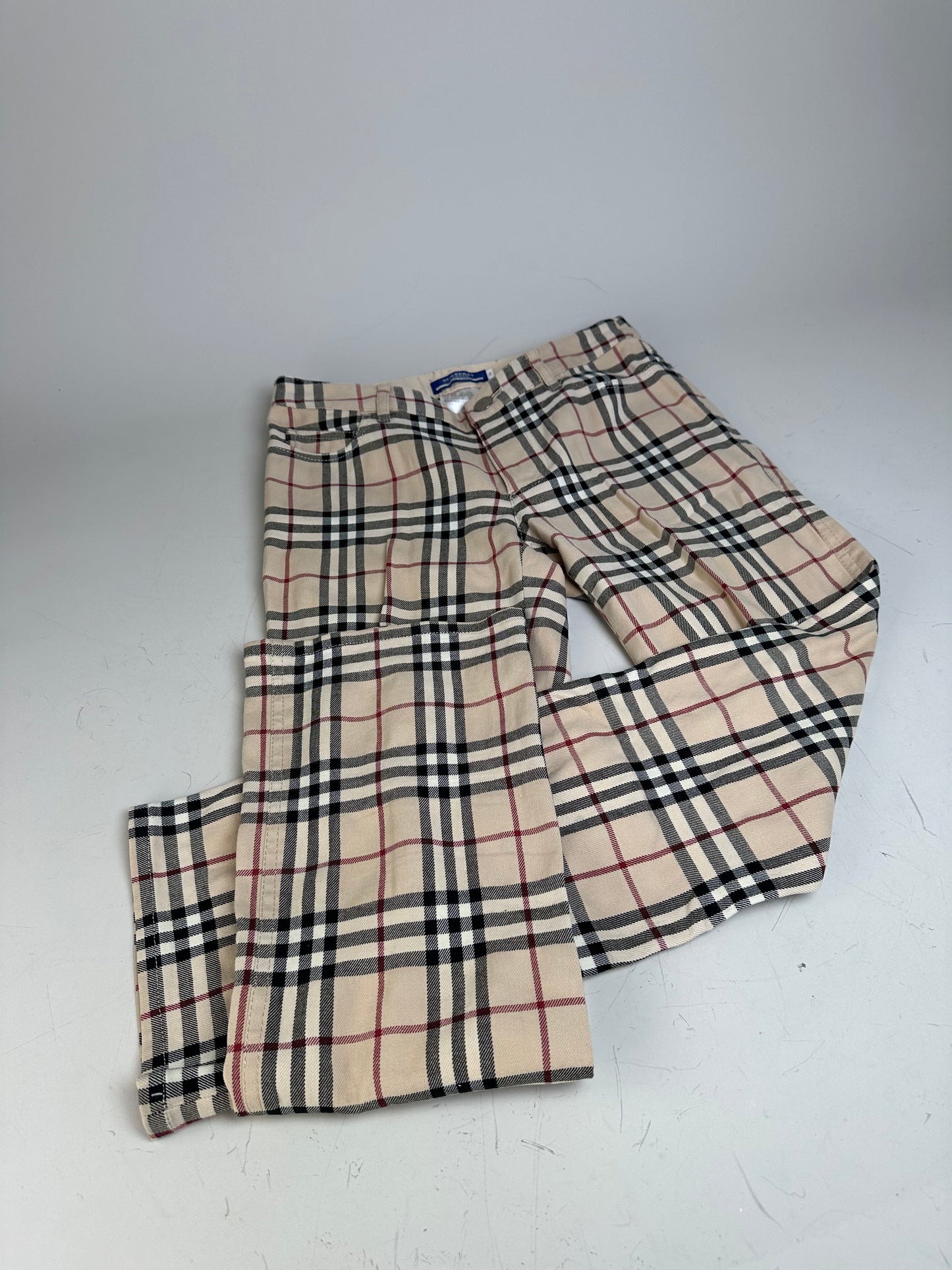 Vintage Burberry Nova Check Trousers Beige XS