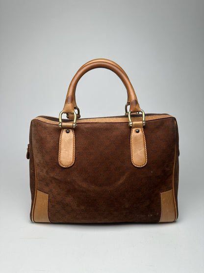 Vintage Celine Paris Suede leather Monogram Bag brown
