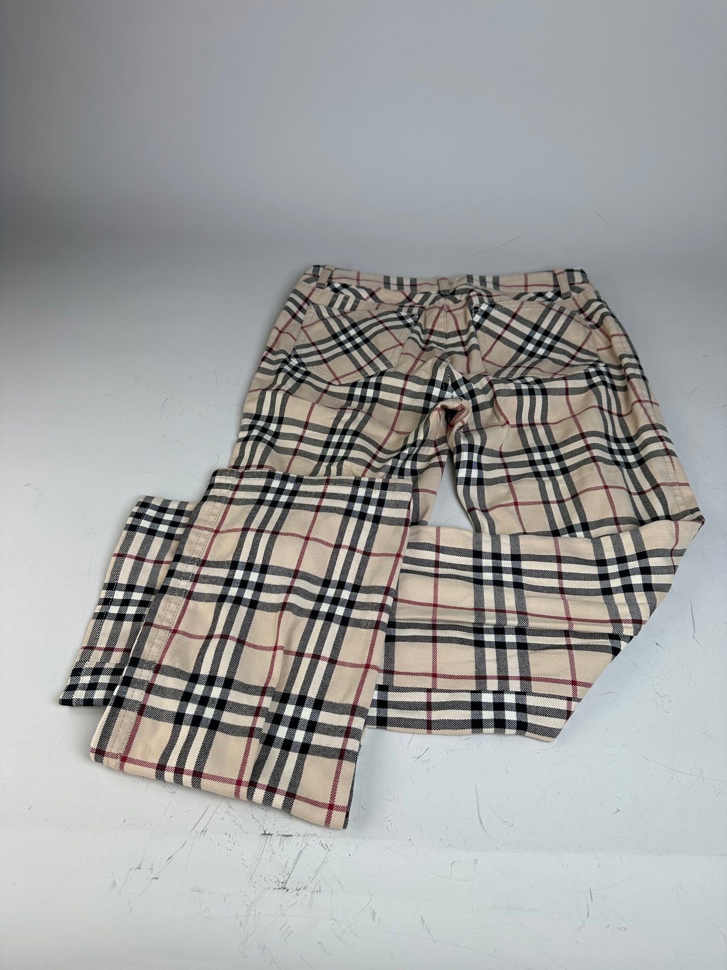 Vintage Burberry Nova Check Trousers Beige XS