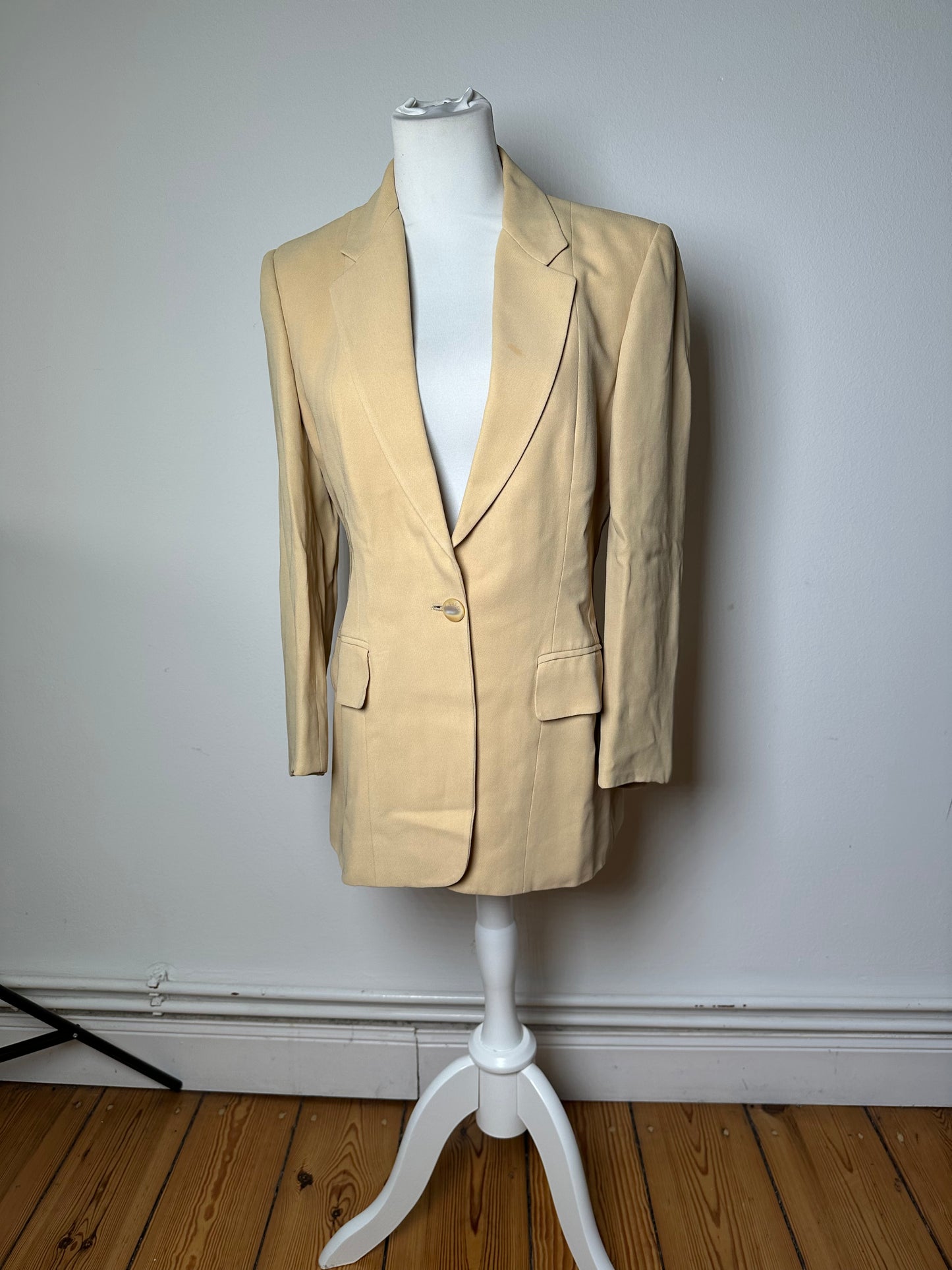Vintage Gucci Viscose Longline Blazer Beige IT42