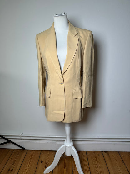 Vintage Gucci Viscose Longline Blazer Beige IT42