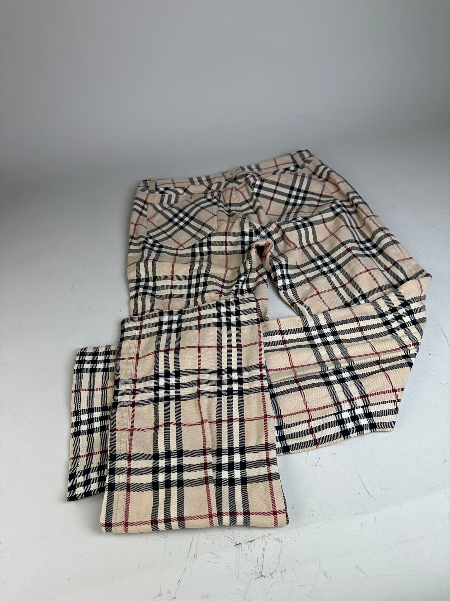 Vintage Burberry Nova Check Trousers Beige XS
