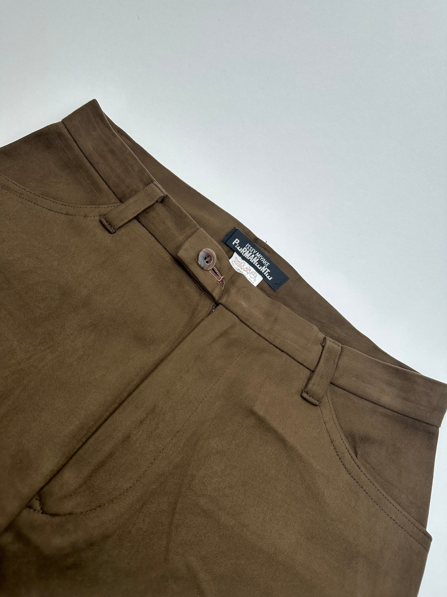 Vintage Issey Miyake Suede Pants Brown M