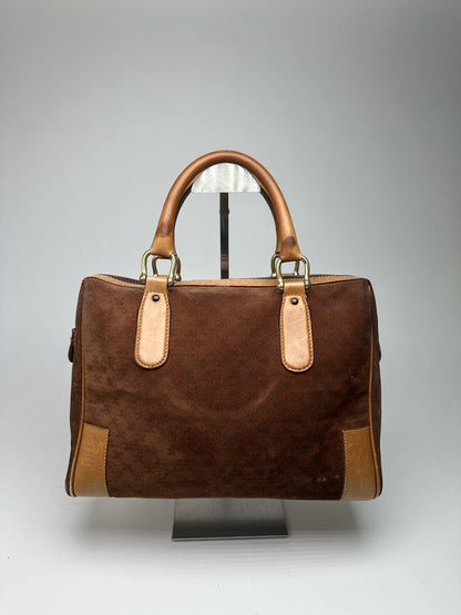 Vintage Celine Paris Suede leather Monogram Bag brown