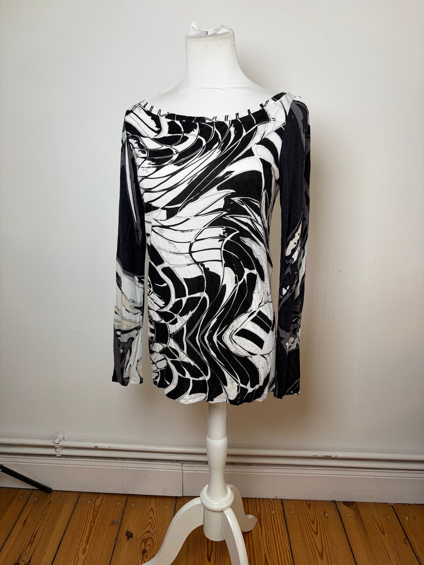 Vintage Pucci Viscose Top Black White S