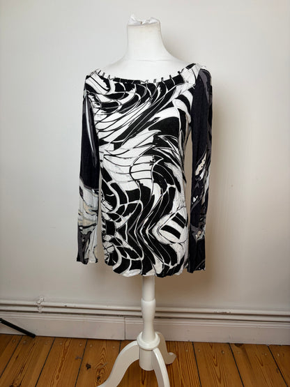 Vintage Pucci Viscose Top Black White S
