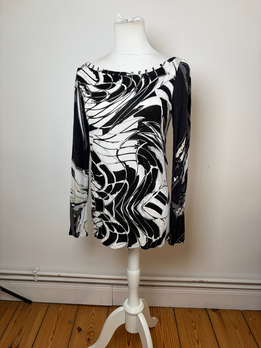 Vintage Pucci Viscose Top Black White S
