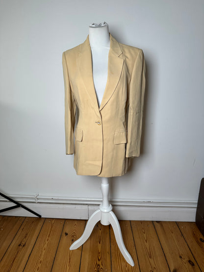 Vintage Gucci Viscose Longline Blazer Beige IT42