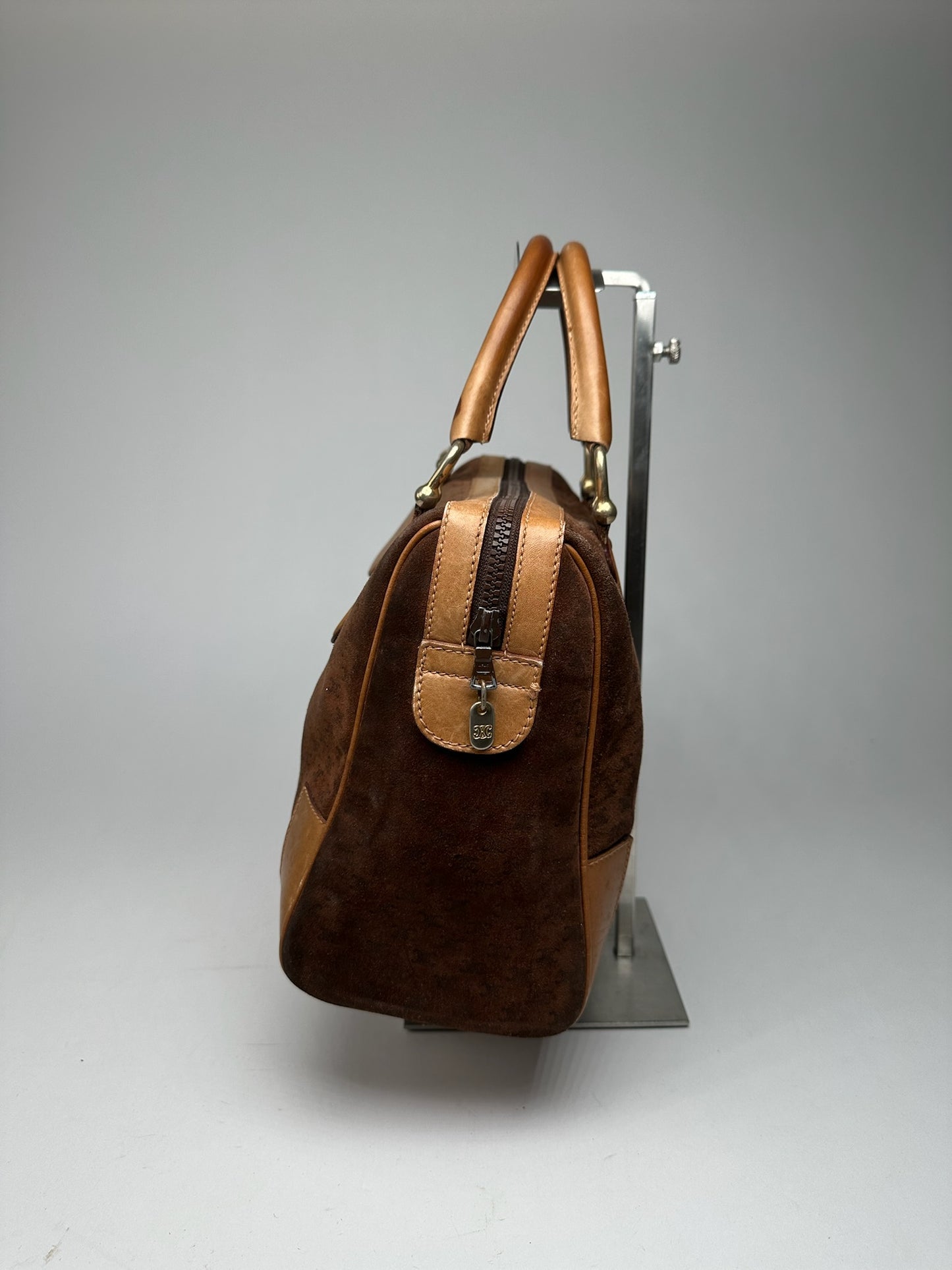 Vintage Celine Paris Suede leather Monogram Bag brown