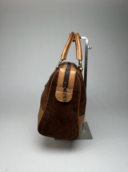 Vintage Celine Paris Suede leather Monogram Bag brown