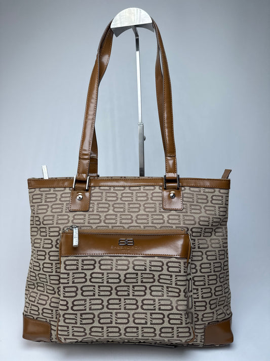 Vintage Balenciaga Monogram Handbag Beige Brown