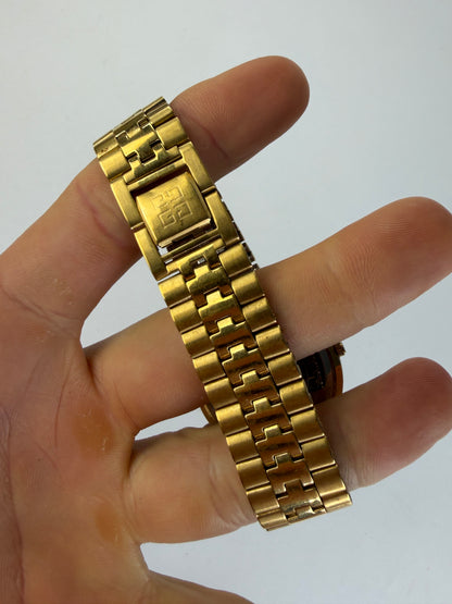 Vintage Givenchy 4G Logo Quartz Bracelet Watch c. Late 1980s Gold Blue