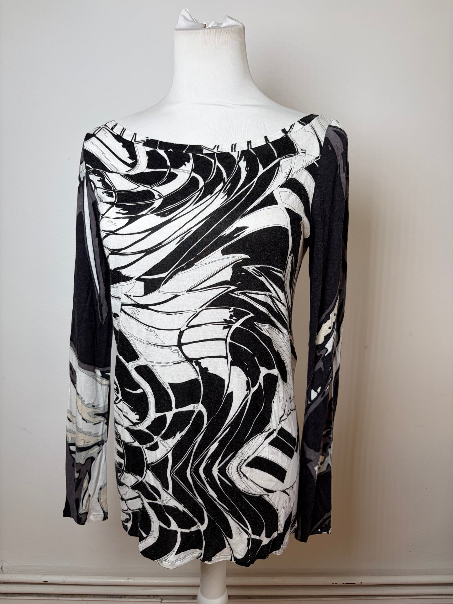 Vintage Pucci Viscose Top Black White S