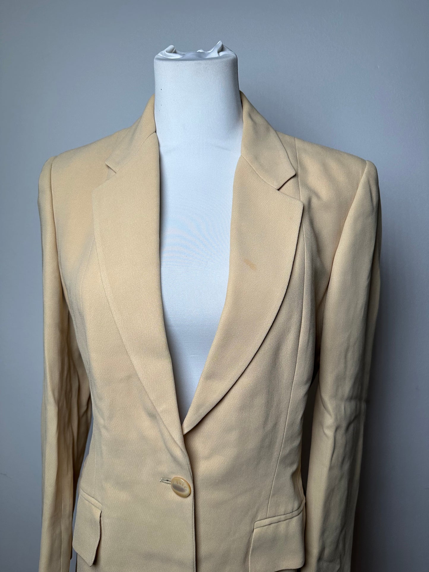 Vintage Gucci Viscose Longline Blazer Beige IT42