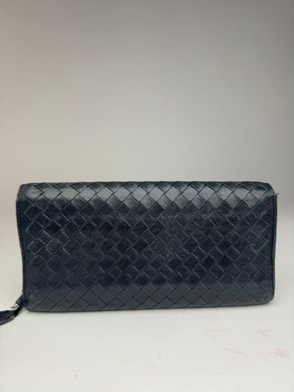 Vintage Bottega Veneta Intrecciato leather wallet black