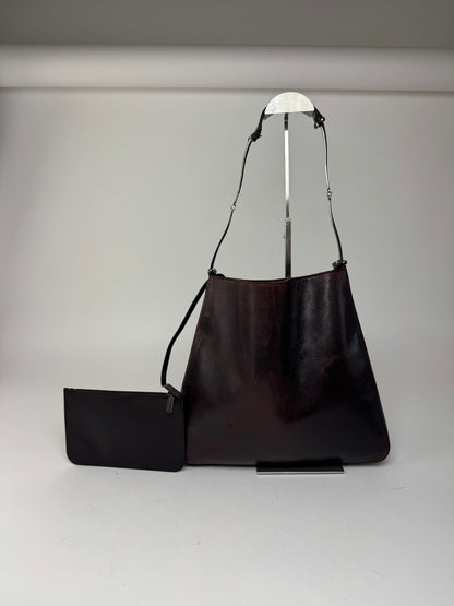 Sac fourre-tout seau vintage en cuir Gucci marron