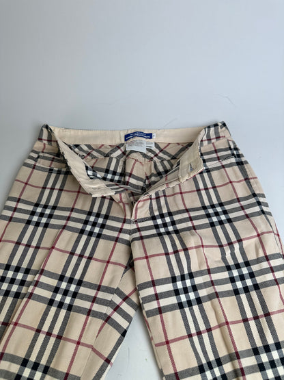 Vintage Burberry Nova Check Trousers Beige XS